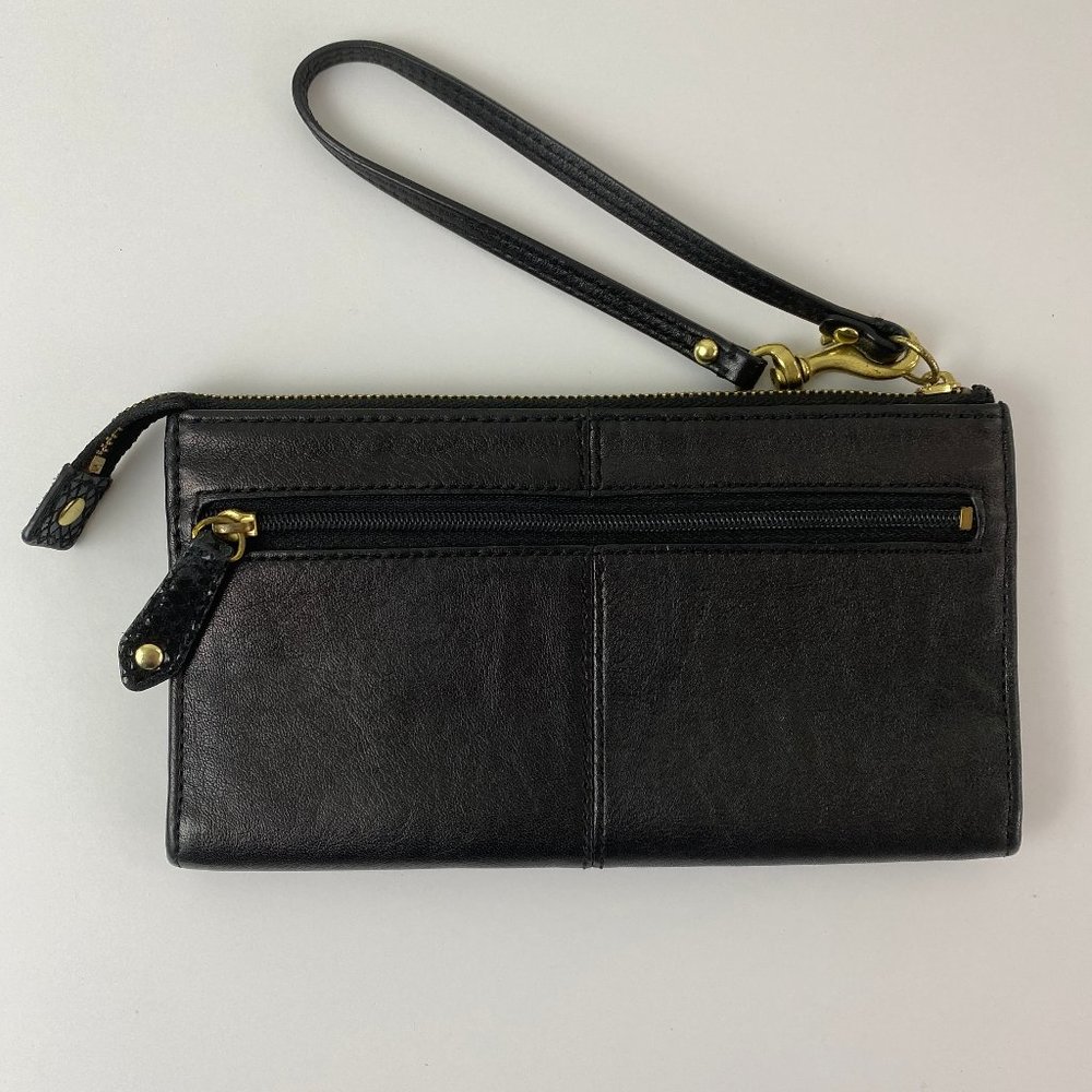 Madison Leather Wristlet Wallet, Black - Picture 2 of 6